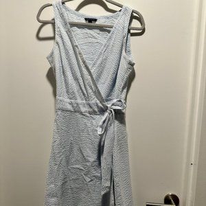 Tommy Hilfiger Seersucker Sleeveless Wrap Dress